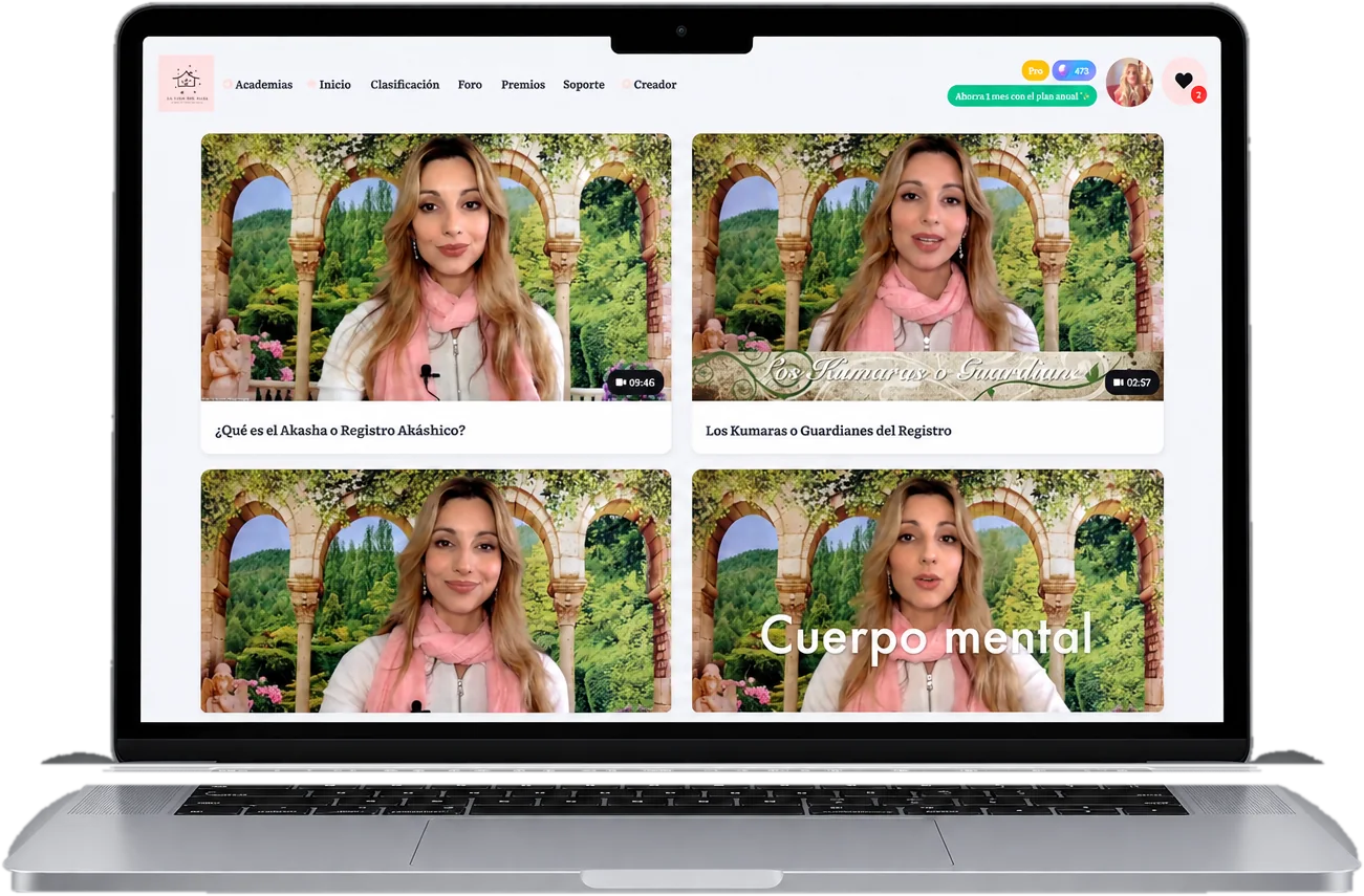 Las clases del Nivel 1 en la escuela online, vistas en un portátil